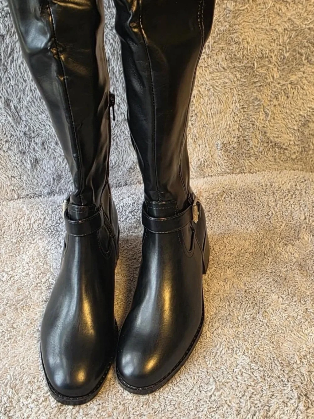 Dolce Vita Black Over-the-Knee Buckle Riding Boot